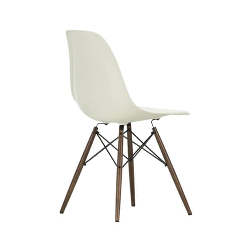 Sedia RE DSW - Eames Plastic Side Chair materiale plastico grigio / (1950) - Gambe legno scuro / Riciclata - Vitra - Cittolo grigio/acero scuro - , Plastica riciclata post-consumo