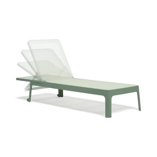 Plano Stackable reclining deckchair composite material green - NARDI - Mint / Almond Cloth - Fibreglass resin, Outdoor fabric