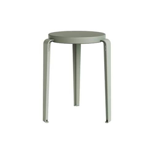 Tabouret empilable Lou Chroma bois vert / Bois éco-certifié - TIPTOE - Gris eucalyptus - Acier, Bois éco-certifié