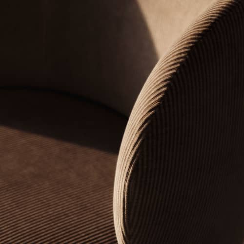 UK Bürostuhl mit Rollen Rico textil grau / UK-Version - Ferm Living - Grau Silex (Samt) - poliertes Aluminium, Schaumstoff, Velours