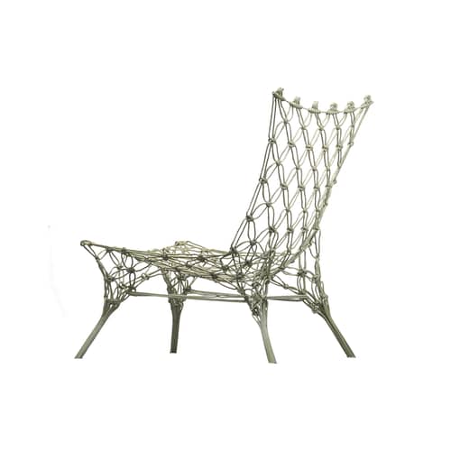 Knotted chair Armchair plastic material textile beige / Marcel Wanders, 1996 - Resin-coated cord - Cappellini - Beige - Carbon fibre, Epoxy-hardened rope