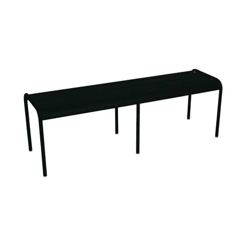 Banc Luxembourg métal noir 3/4 places - L 145 cm - Aluminium - Fermob - Réglisse - Aluminium laqué