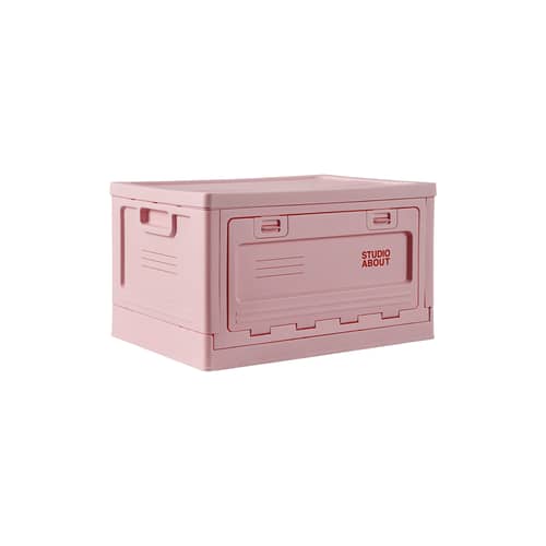 Box Large Box plastic material pink / 50 x 35.5 x H 29 cm - Stackable - STUDIO ABOUT - Pink - Polypropylene