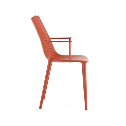 Chaise H.H.H plastique orange / Soft touch - Recyclé - Kartell - Orange mat (soft touch) - Technopolymère thermoplastique recyclé