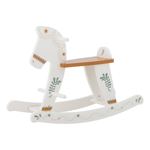 Cheval à bascule Ruddy - Bloomingville - Blanc / Motifs multicolores - MDF