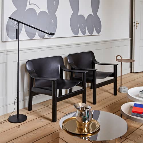 Lampadaire Fifty-Fifty LED métal noir / Liseuse orientable - Hay - Noir - Aluminium thermolaqué
