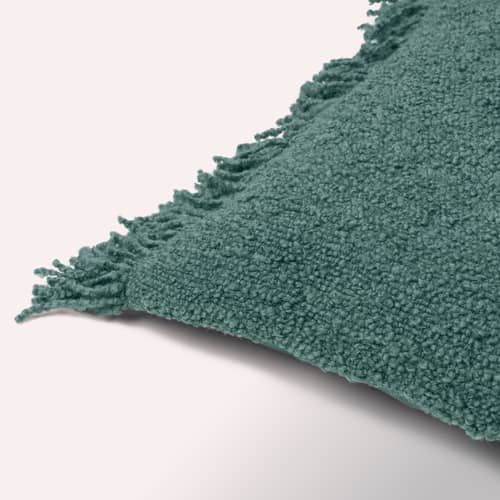 Housse de coussin Fria bleu / 60 x 40 cm - BROSTE COPENHAGEN - Bleu sarcelle - Coton, Polyester