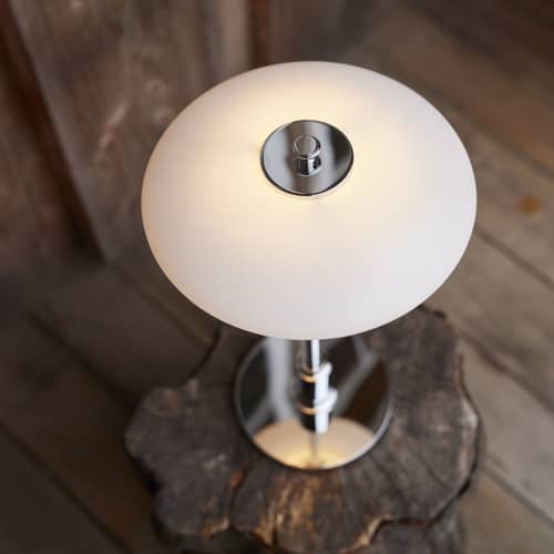 Kabellose, wiederaufladbare Außenlampe PH 2/1 glas metall / LED - Louis Poulsen - Verchromt - Glas, Messing