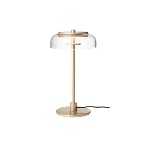 Lampe de table Blossi LED verre / H 31 cm - NUURA - Laiton / Transparent - Métal, Verre soufflé bouche
