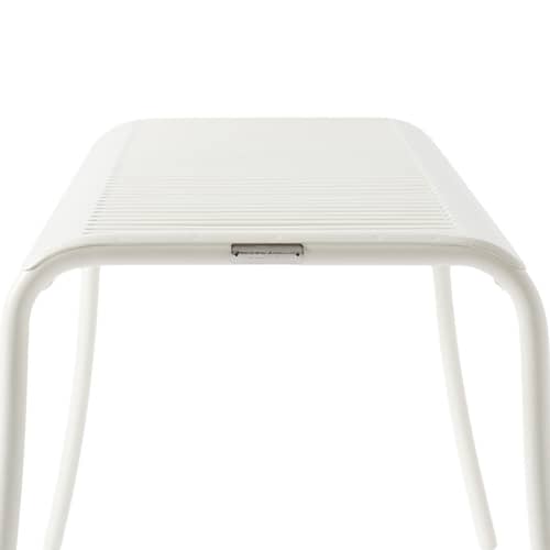 Panchina Patio Lames metallo bianco / Doghe - En&ls 116 cm - Tolix - Bianco puro - Acciaio inossidabile