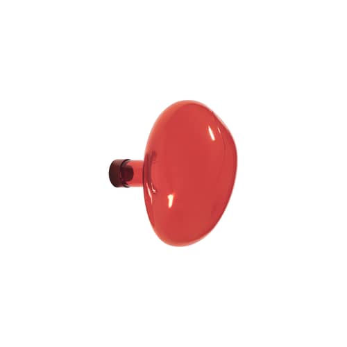 Patère Bubble Large verre rouge / Ø 15 cm - Soufflé bouche - Petite Friture - Vermillon - Acier, Verre soufflé bouche