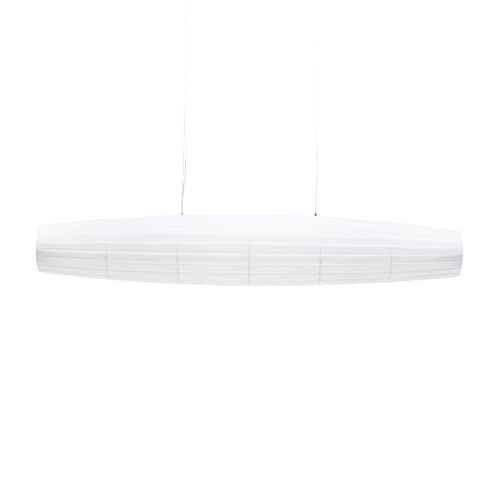 Pendelleuchte Colonne Horizontal textil weiß / LED - L 160 cm - Dix Heures Dix - B 160 cm / Weiß - Aluminium, Plissiertes Acrylgewebe