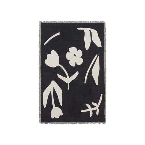 Plaid Rosita tessuto nero / 130 x 180 cm - BROSTE COPENHAGEN - Nero - Cotone