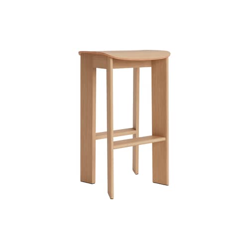 Sgabello alto Chisel 30 High legno naturale / H 75 cm - Hay - Rovere laccato - Impiallacciatura rovere laccato