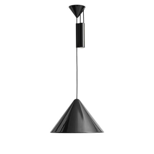 Sospensione Compass metallo nero / Altezza regolabile con contrappeso - Ø 43 cm - Hay - Nero - Alluminio laccato