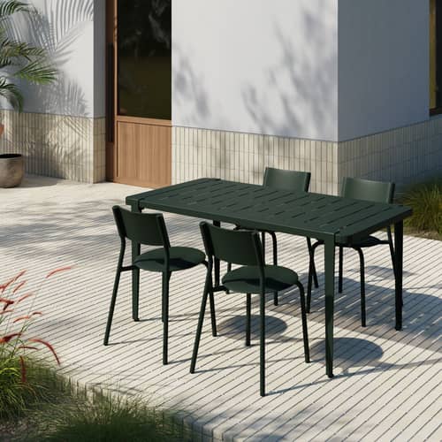 Stapelbarer Stuhl SSDr Outdoor plastikmaterial grün / Für den Außenbereich - Recycelt - TIPTOE - Waldgrün - Recyceltes Polypropylen, thermolackierter Stahl