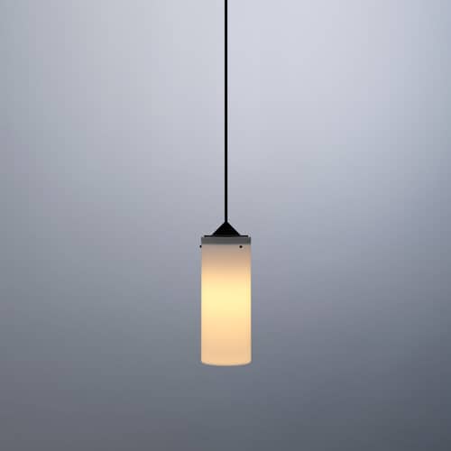 Suspension Tobo Porcelaine P250 / Ø 10 x H 25 cm - DCW éditions - H 25 cm / Blanc - Aluminium, Porcelaine
