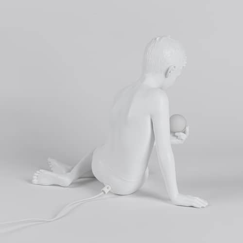 Inner Glow Mini Boy Table lamp plastic material white / 39.5 x 19 x H 30.5 cm - Seletti - Boy - Glass, Resin