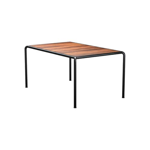 Table rectangulaire Avanti / 153 x 98 cm - Frêne thermo-traité - Houe - 153 x 98 cm / Frêne & noir - Acier thermolaqué, Frêne thermo-traité