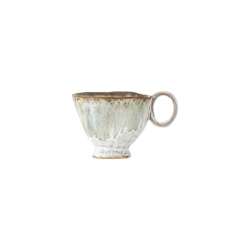 Tasse Imogen céramique vert / Ø 8,5 x H 7 cm - 175 ml - Bloomingville - Vert - Grès émaillé
