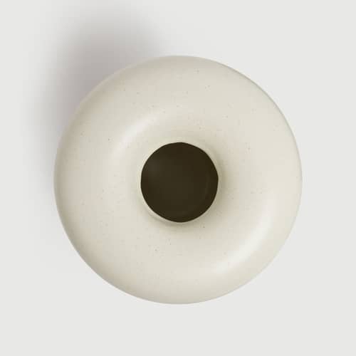 Vase Dough céramique blanc / Ø 18 x H 26 cm - TOOGOOD - Crème - Grès émaillé