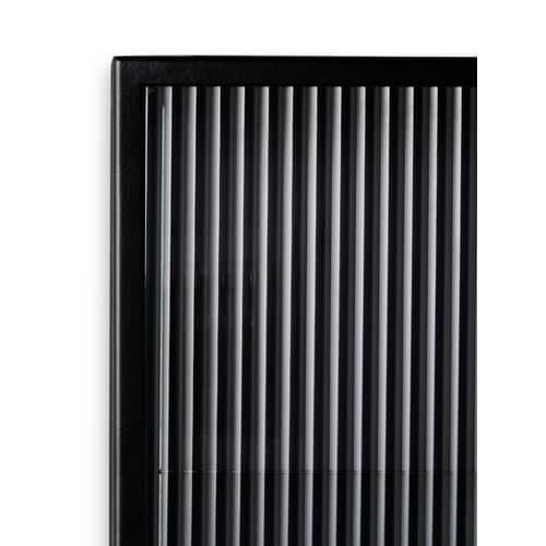 Haze Wall storage metal glass black / L 35 x H 60 cm - Fluted glass - Ferm Living - Black / Fluted glass - Epoxy lacquered metal, Fluted glass