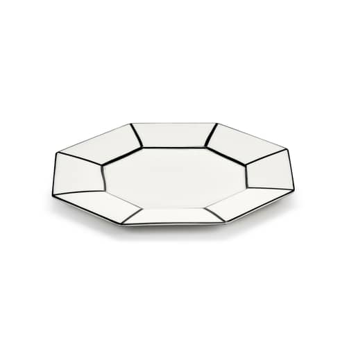 Set de 2 assiettes à dessert Carte Blanche / Ø 22 cm - Serax - Blanc & noir - Porcelaine