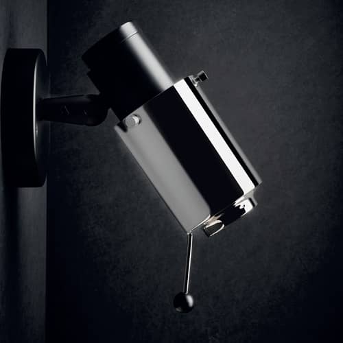 Wandleuchte Biny Spot metall silber / Leuchtmittel GU10 - DCW éditions - Schwarz / Rohr Nickel - Aluminium, Stahl