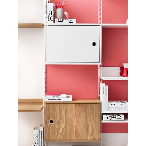Caisson / 1 porte battante beige - L 58 x P 30 x H 42 cm - String Furniture - Beige - MDF laqué