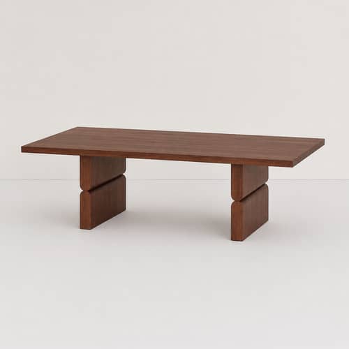 Noon Coffee table wood brown / 118 x 58 cm - NOBODINOZ - Dark wood - Solid Rubberwood, Tinted ash veneer