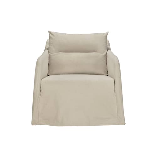 Fauteuil rembourré Weave tissu blanc - Ethnicraft - Blanc os -  Plumes, Contreplaqué, Mélange de lin, Mousse