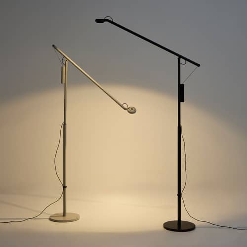 Fifty-Fifty LED Floor lamp metal black / Adjustable e-reader - Hay - Black - Thermolacquered aluminium
