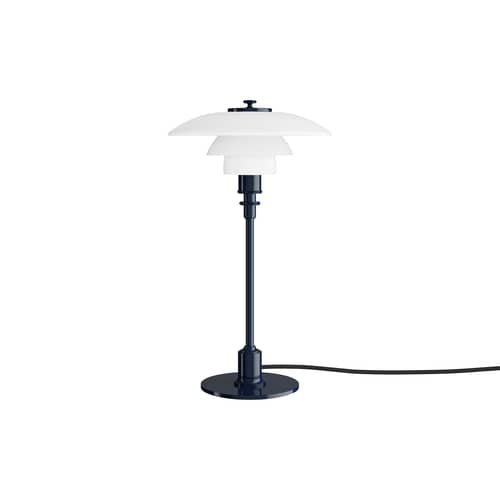 Lampe de table PH 2/1 bleu / Réédition 1927 - Louis Poulsen - Bleu brillant / Blanc - Aluminium laqué, Verre soufflé bouche