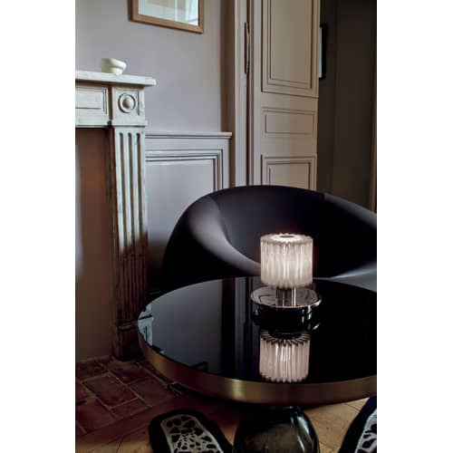 Lampe sans fil rechargeable In The Sun Table LED     / USB - DCW éditions - Base argent / Maille argent - Acier, Aluminium, Verre
