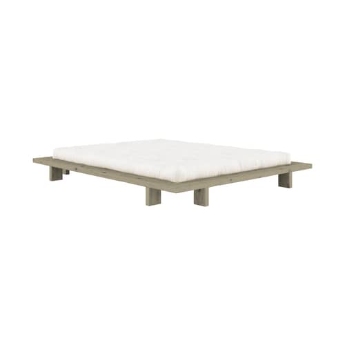 Letto matrimoniale Japan legno verde / Per materassi da 160 x 200 cm - KARUP - Salvia Verde - Pino massello certificato FSC