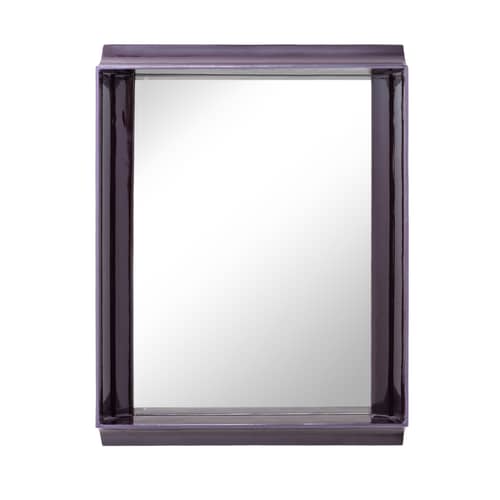 Miroir mural Coves céramique violet / Avec étagère - 80 x 60 cm - Magis - Aubergine - Céramique, Verre