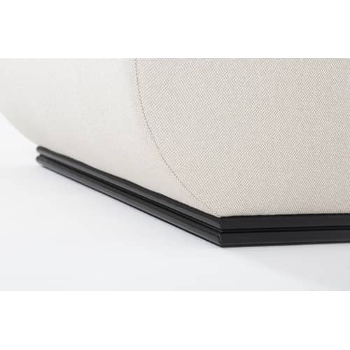 Place des Petits Pères Padded bench textile grey / L 60 cm - Exclusive - Lelièvre Paris - Pepper / Black ash tree - Fabric, Foam, Lacquered ash