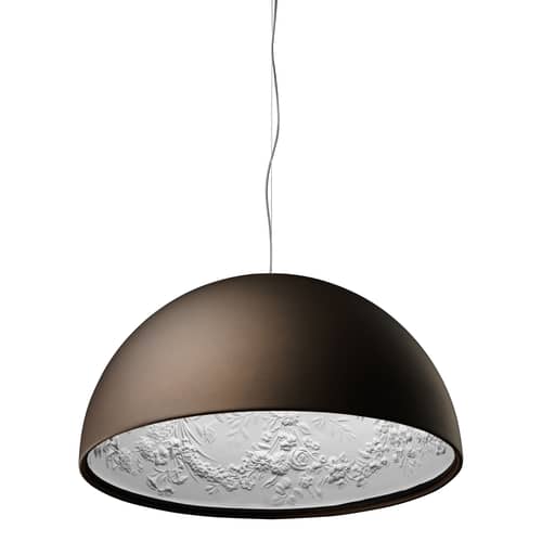 Skygarden 2 Pendant metal stone brown Ø 90 cm - Flos - Bronze - Aluminium, Plaster