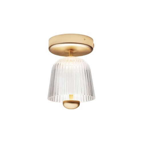 Plafonnier Asteea LED / Ø 12.5 cm - NUURA - Laiton & transparent - Acrylique, Laiton