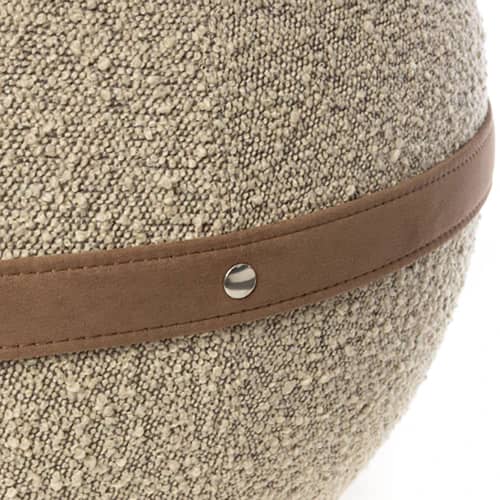 Pouf Bouclette Regular beige / Ergonomique - Ø 55 cm / Laine bouclette - BLOON PARIS - Sable - Laine bouclée, PVC