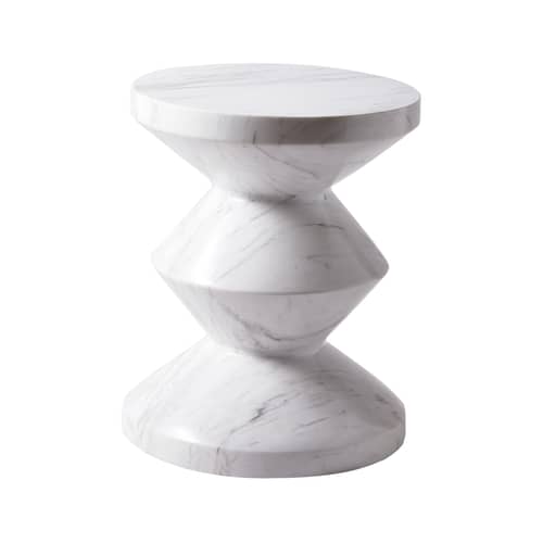 Sgabello Zig Zag Marble pietra bianco / Marmo lucido - Pols Potten - Bianco - Marmo