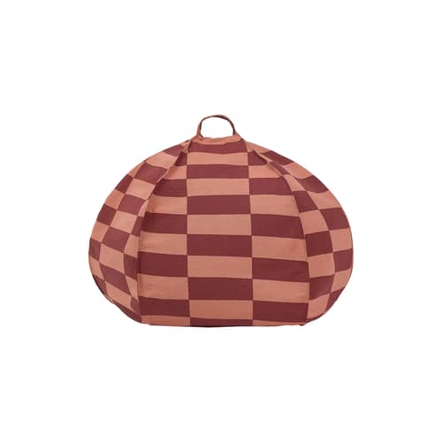 Sitzkissen für Kinder Vibes Round textil rot / Ø 70 cm - NOBODINOZ - Terracotta / Fliesen - Expandiertes Polystyrol, Organische Baumwolle