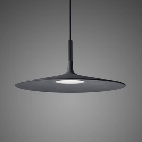 Suspension Aplomb Large   / LED - Béton - Ø 45 x H 20 cm - Foscarini - Anthracite - Béton, Polycarbonate laqué