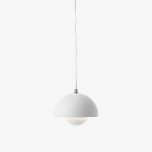 Suspension Flowerpot VP10 / Ø16 cm - By Verner Panton, 1969 - &tradition - Blanc mat - Acier laqué