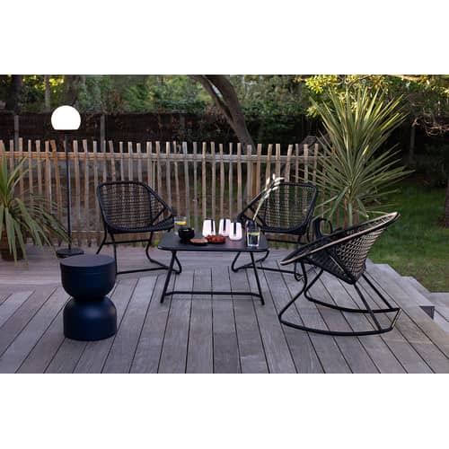 Table basse Sixties / Acier - 76 x 55 cm - Fermob - Cerise noire - Acier laqué