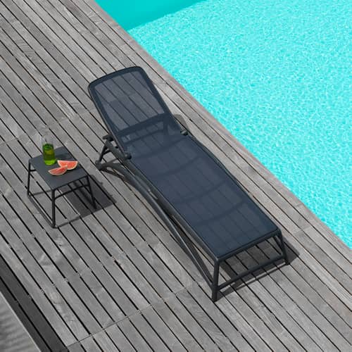 Table d\'appoint Pop noir / 44 x 39,5 x H 38,5 cm - NARDI - Antracite - Résine de fibre de verre