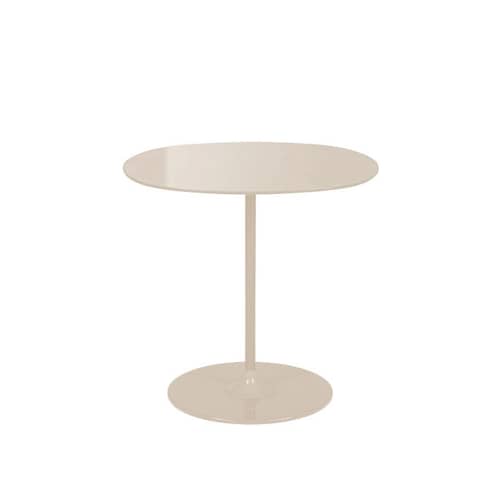 Table d\'appoint Thierry verre blanc / 45 x 45 x H 45 cm - Verre - Kartell - Blanc - Acier peint, Verre trempé