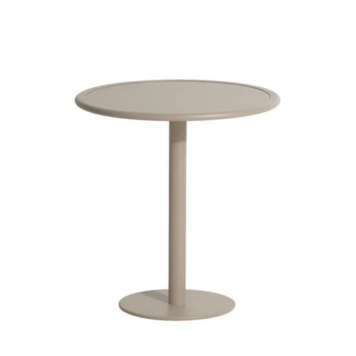 Table ronde Week-end Bistrot métal beige / Ø 70 cm - Aluminium - Petite Friture - Dune - Aluminium