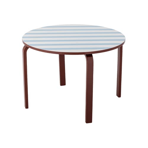 Tavolo bimbi Liova legno blu / Ø 65 x H 45 cm - Bloomingville - Graffiato blu / rosso mattone - Compensato, MDF