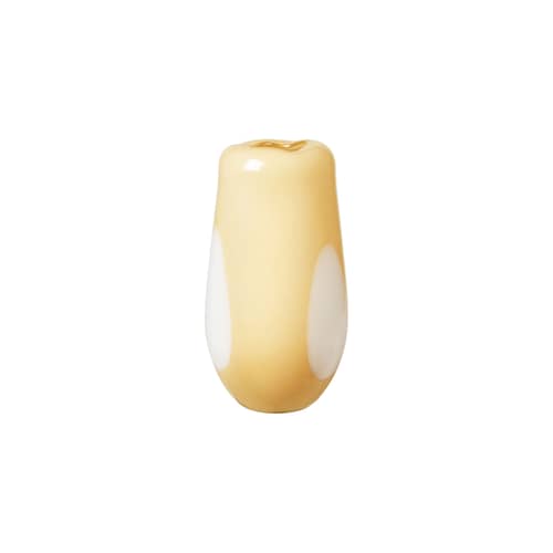 Adat Dot Vase glass yellow / Ø 19.5 x H 37 cm - Mouth-blown - BROSTE COPENHAGEN - Yellow - Mouth blown glass